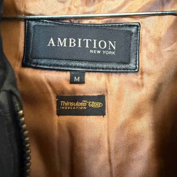 3M Thinsulate Black Leather Jacket - Picture 3 of 4